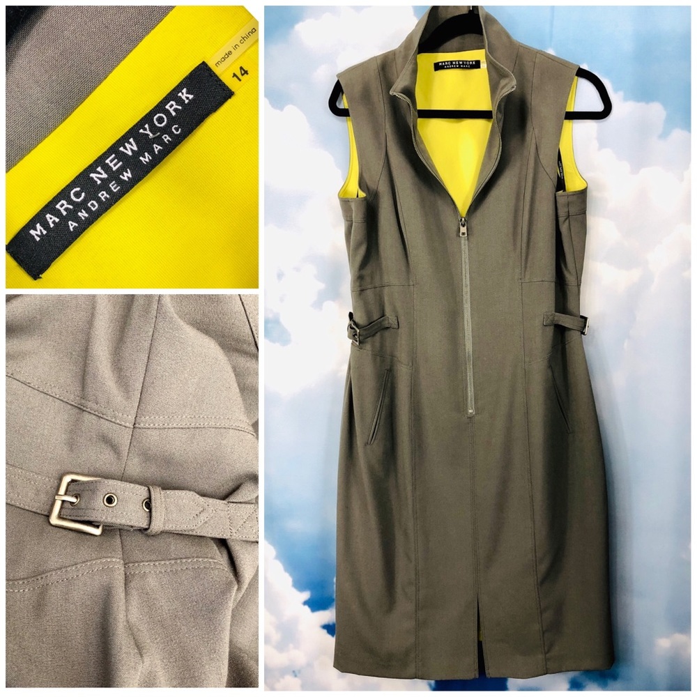 SOLD ‼️ Gray Dress Sheath Buckles Stretch Comfort